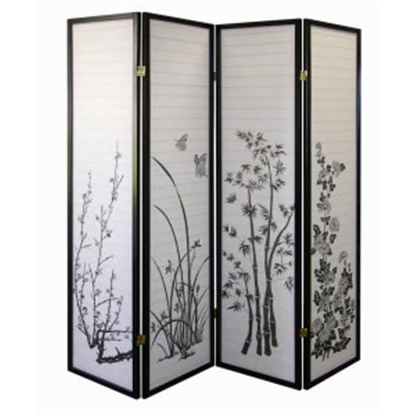 Ore Furniture Ore Furniture R590-4 4-Panel Room Divider - Floral R590-4 - main